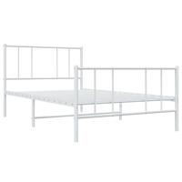 Bedframe met hoofd- en voeteneinde metaal wit 90x190 cm - thumbnail