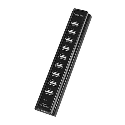 LogiLink UA0096 USB 2.0-hub 10 poorten Zwart
