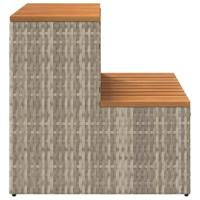 VidaXL Hottub-opstap 50x50x50,5 cm poly rattan&massief acaciahout - thumbnail