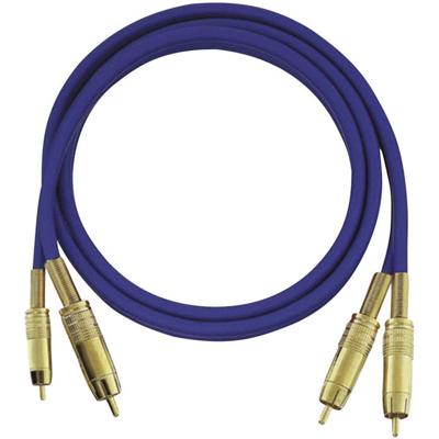 Oehlbach NF 1 Master Audio Cinch Aansluitkabel [2x Cinch-stekker - 2x Cinch-stekker] 0.50 m Blauw Vergulde steekcontacten