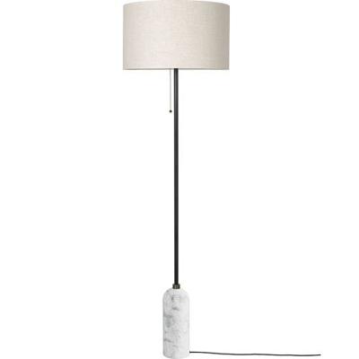 Gubi Gravity Vloerlamp - Wit marmer & Canvas wit