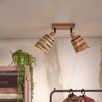 GOOD&MOJO Plafondlamp 'Java' 2-lamps, Bamboe, kleur Naturel/Zwart - thumbnail