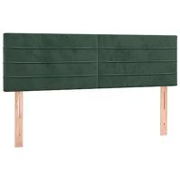 Hoofdborden 2 st 72x5x78/88 cm fluweel donkergroen - thumbnail