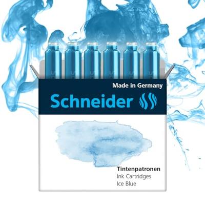 6 Inktpatronen Schneider Ice Blue pastel