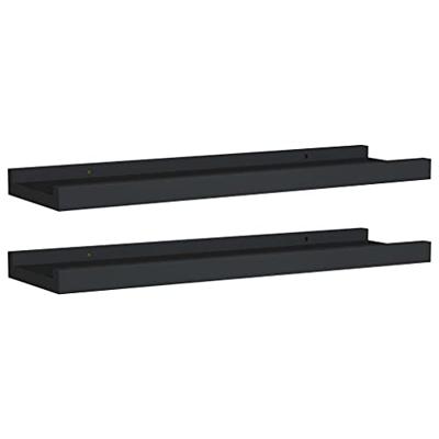 VidaXL Fotoplanken 2 st 40x9x3 cm mdf zwart