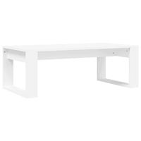 Salontafel 102x50x35 cm bewerkt hout wit - thumbnail