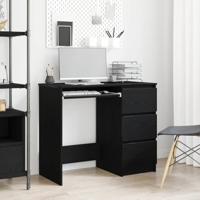 Bureau 90x45x76 cm spaanplaat zwart eikenkleurig - thumbnail