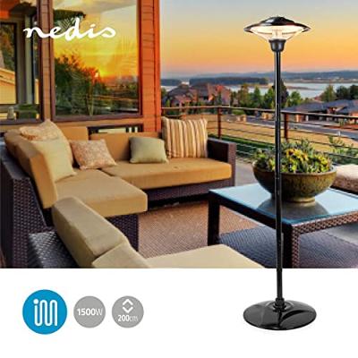 Nedis HTPA15EBK Terrasverwarmer Met Paal 200 Cm 1500 W Ip34