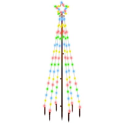 VidaXL Kerstboom met grondpin 108 led&apos;s meerkleurig 180 cm