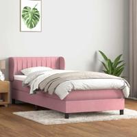 Boxspring met matras fluweel roze 90x210 cm - thumbnail