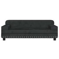 Hondenmand 90x53x30 cm fluweel zwart - thumbnail