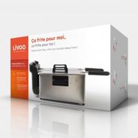 LIVOO DOC217 dubbele friteuse 2 x 3 L roestvrij 3300 W - zwart + grijs - thumbnail