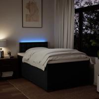 Boxspring met matras stof zwart 180x200 cm - thumbnail