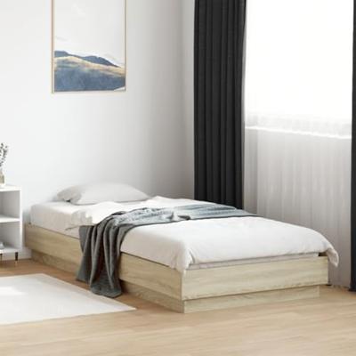 Bedframe met LED-verlichting sonoma eikenkleurig 100x200 cm