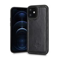 NorthLife - iPhone 12 Mini - Leren Backcover hoes - Zwart - thumbnail