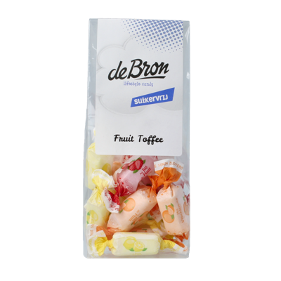 De Bron Fruit toffee suikervrij 70 Gram