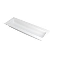 INK Faktor Wastafel Polystone Centraal met 1 Kraangat - 1400x450x15 mm - Mat Wit - thumbnail
