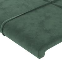 Hoofdbord met randen 83x23x118/128 cm fluweel donkergroen - thumbnail