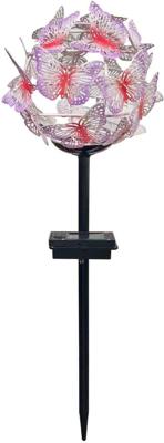 Op zonne-energie werkende vlinderwolkdecoratie - GALIX - G2623 - Metaal - Hoogte 42 cm - 24 micro-LED's - Warm wit - 3 lumen