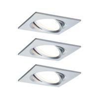 Paulmann 93680 LED-inbouwlamp Set van 3 stuks 18 W Aluminium (gedraaid) - thumbnail