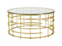 Artistiq Salontafel 'Marico' 90cm, kleur goud / helder glas - thumbnail