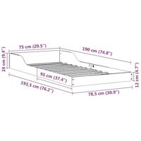 Bedframe Bruin 75 x 190 cm Massief grenenhout - thumbnail