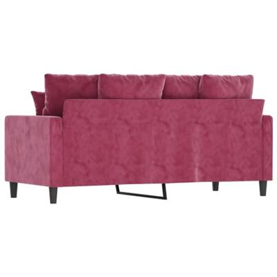 Tweezitsbank 140 cm fluweel wijnrood - thumbnail