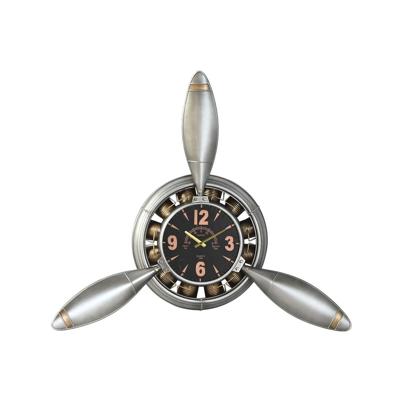 Muurklok Home ESPRIT Gouden Zilverkleurig PVC Metaal Propellers Vintage 133 x 24 x 120 cm Muurklok Home ESPRIT Gouden Zilverkleurig PVC Metaal Propellers Vintage 133 x 24 x 120 cm
