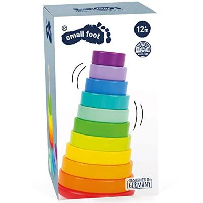 Small Foot houten stapeltoren regenboog, 11dlg.