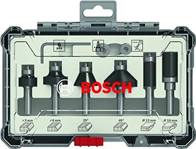 Rand- en kantfreesset, 8 mm schacht, 6-delig Bosch Accessories 2607017469 Rand- en kantfreesset, 8 mm schacht, 6-delig Bosch Accessories 2607017469
