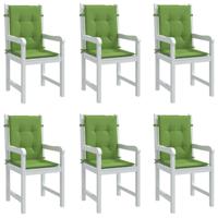 VidaXL Stoelkussens 6 st lage rug 100x50x4 cm stof gemêleerd groen - thumbnail