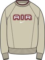Nike Sportswear Air Fleece Crew Sweater Heren Light Khaki L - thumbnail