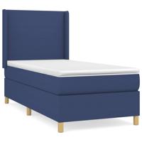 Boxspring met matras stof blauw 100x200 cm - thumbnail