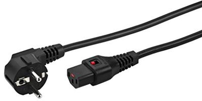 Monacor AAC-200IEC Stroom Aansluitkabel [1x Randaarde stekker - 1x Apparaatstekker, male C13] 2 m Zwart