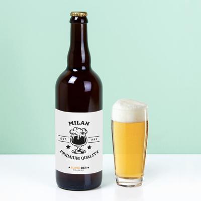 Gepersonaliseerde Bierfles (750ml) Naam Badge Luxe