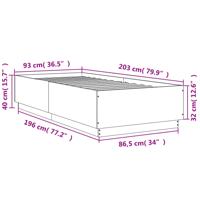 Bedframe met LED-verlichting sonoma eikenkleurig 100x200 cm - thumbnail