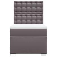 Boxspring met matras kunstleer grijs 90x190 cm - thumbnail