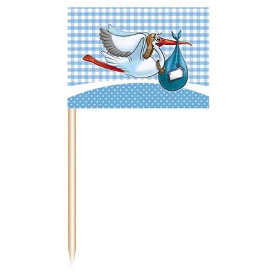 Cocktailprikker geboorte jongen (50 st)