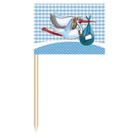 Cocktailprikker geboorte jongen (50 st) - thumbnail
