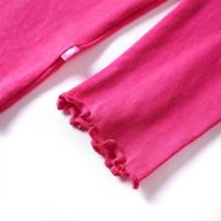 Kindershirt met lange mouwen ballerinaprint 128 felroze - thumbnail