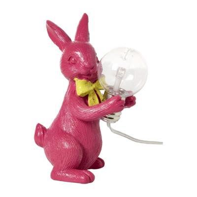 Lamp paashaas met lamp - roze - 19x7x5 cm