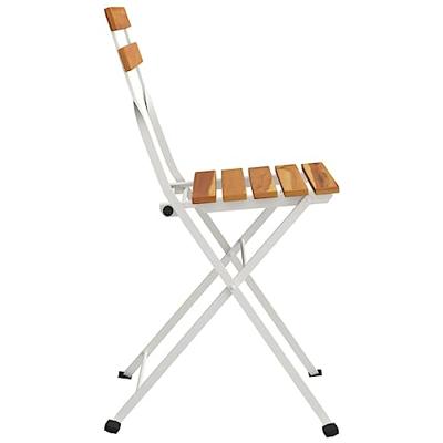 Bistrostoelen 4 st inklapbaar massief acaciahout en staal - thumbnail