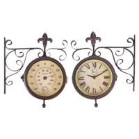Stationsklok met thermometer / Esschert Design - thumbnail
