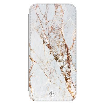 Samsung Galaxy S21 FE flipcase - Marmer goud