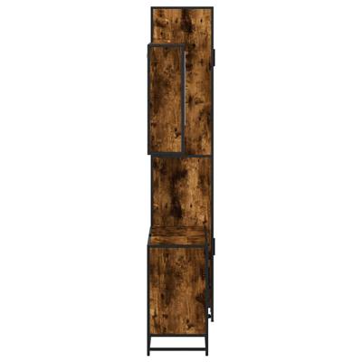 3-delige Badkamermeubelset bewerkt hout gerookt eikenkleurig