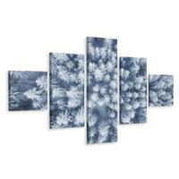 Schilderij - Witte boomtoppen, 5luik, premium print - thumbnail