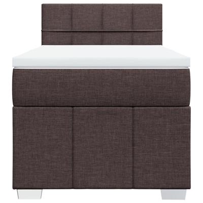 Boxspring met matras stof donkerbruin 140x200 cm - thumbnail