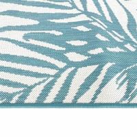 VidaXL Buitenkleed omkeerbaar 80x150 cm aqua en wit - thumbnail