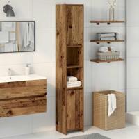 Badkamerkast 30x30x183,5 cm bewerkt hout oud houtkleurig - thumbnail
