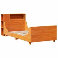Bedframe zonder matras massief grenenhout wasbruin 75x190 cm - thumbnail